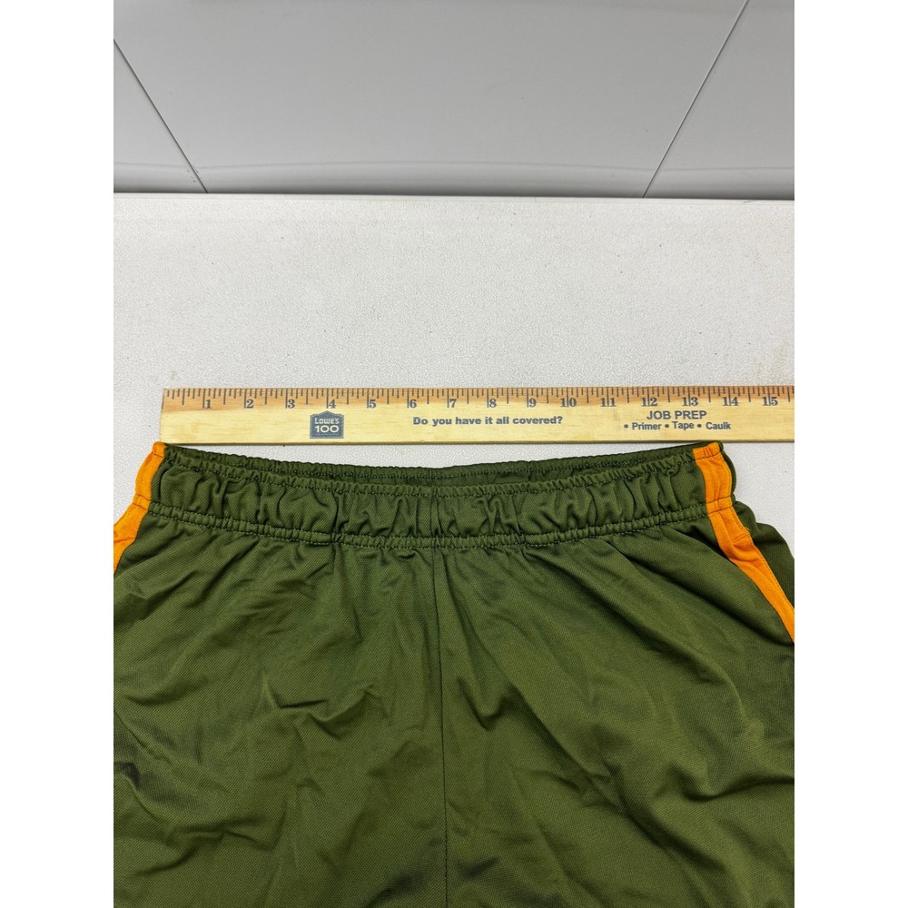 Nike Dri-FIT Mens Shorts Large Green Orange Stripe Mesh Athletic Basketball